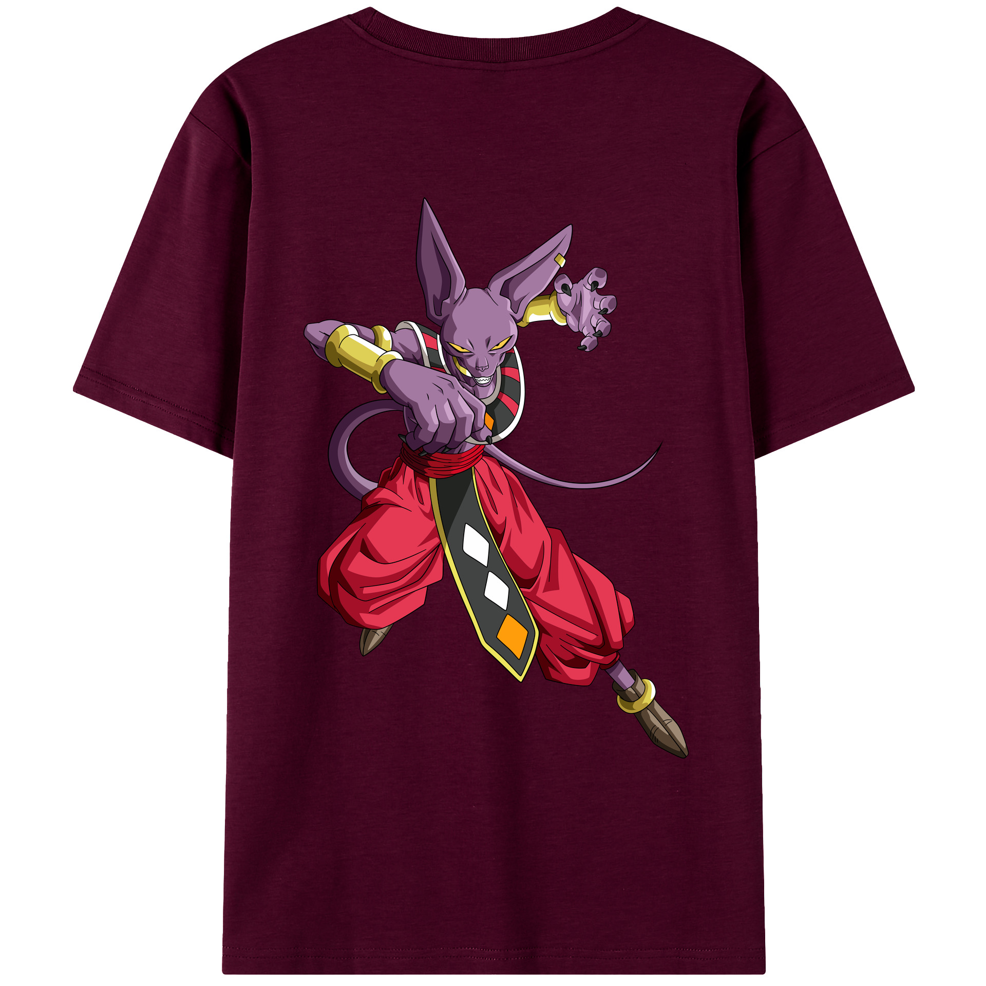 （画像用） ドラゴンボール ビルス 破壊神ビルス DRAGON BALL Beerus Birusu レディース半袖Tシャツ(バックプリント)